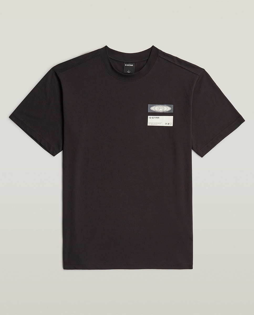 T-shirt de Corte Regular com Manga Curta Preto-6