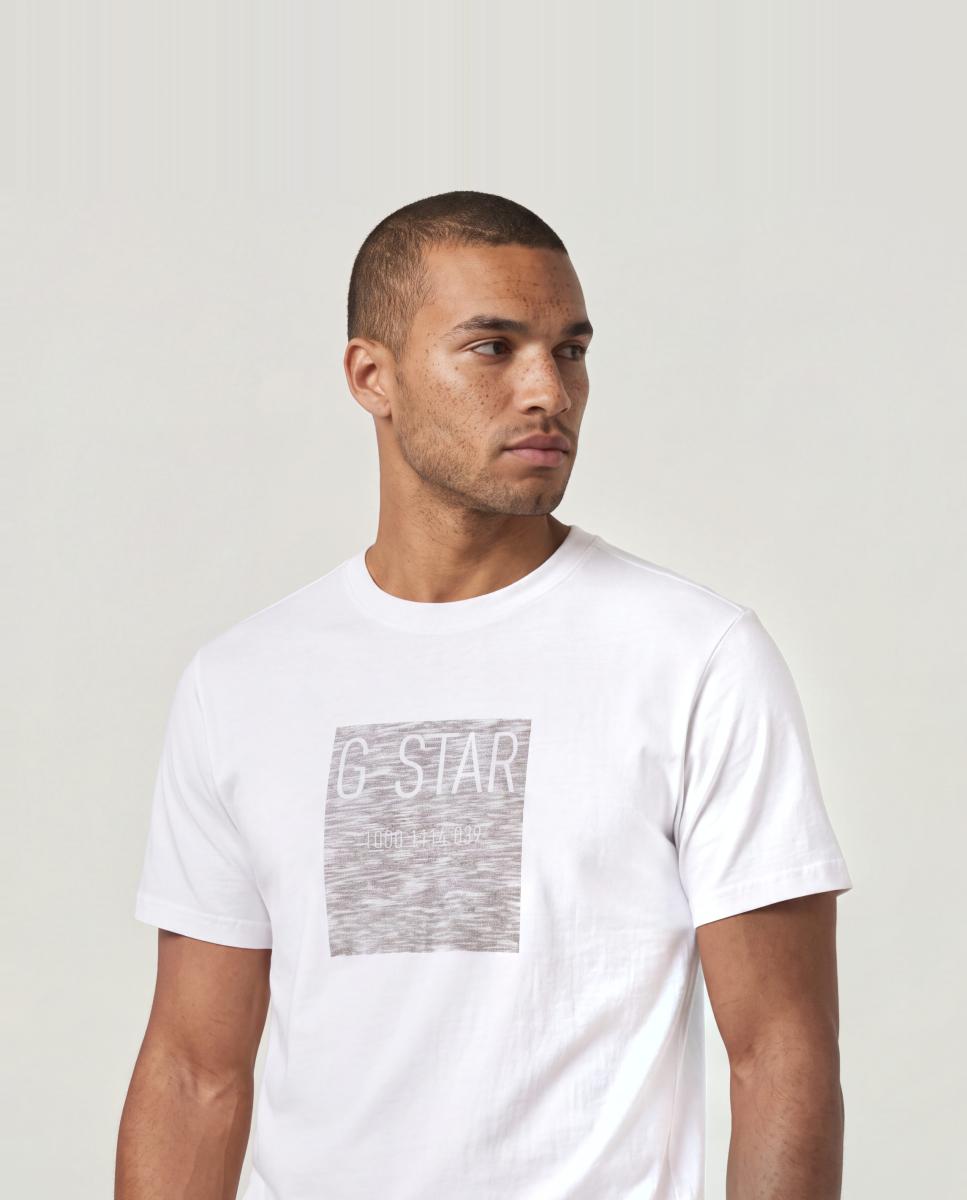 Camiseta de hombre de manga corta y corte recto - G-Star - Blanco Blanco-3