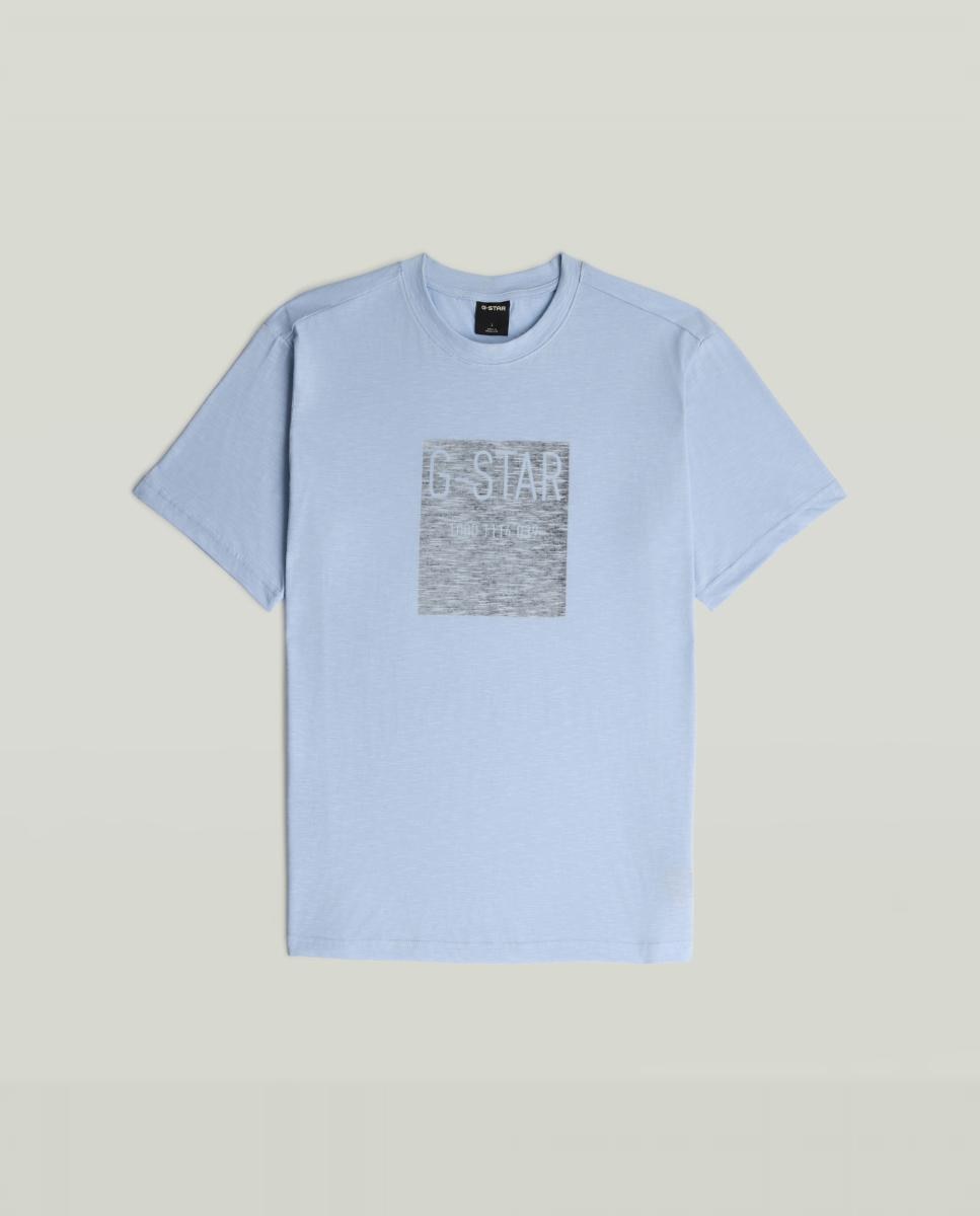 Camiseta de hombre de manga corta y corte recto - G-Star - Azul claro Azul claro-4