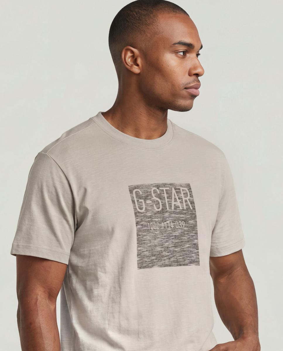 Camiseta de hombre de manga corta y corte recto - G-Star - Crudo Crudo-3