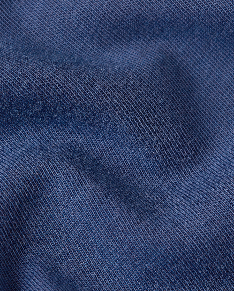T-shirt cinzenta de manga curta e decote redondo Azul-5