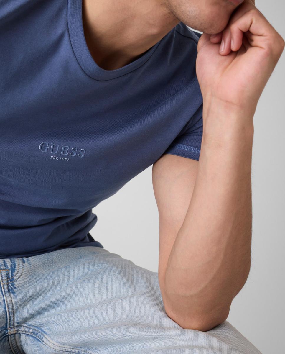 Camiseta de manga corta de hombre - Guess - Azul Azul-3