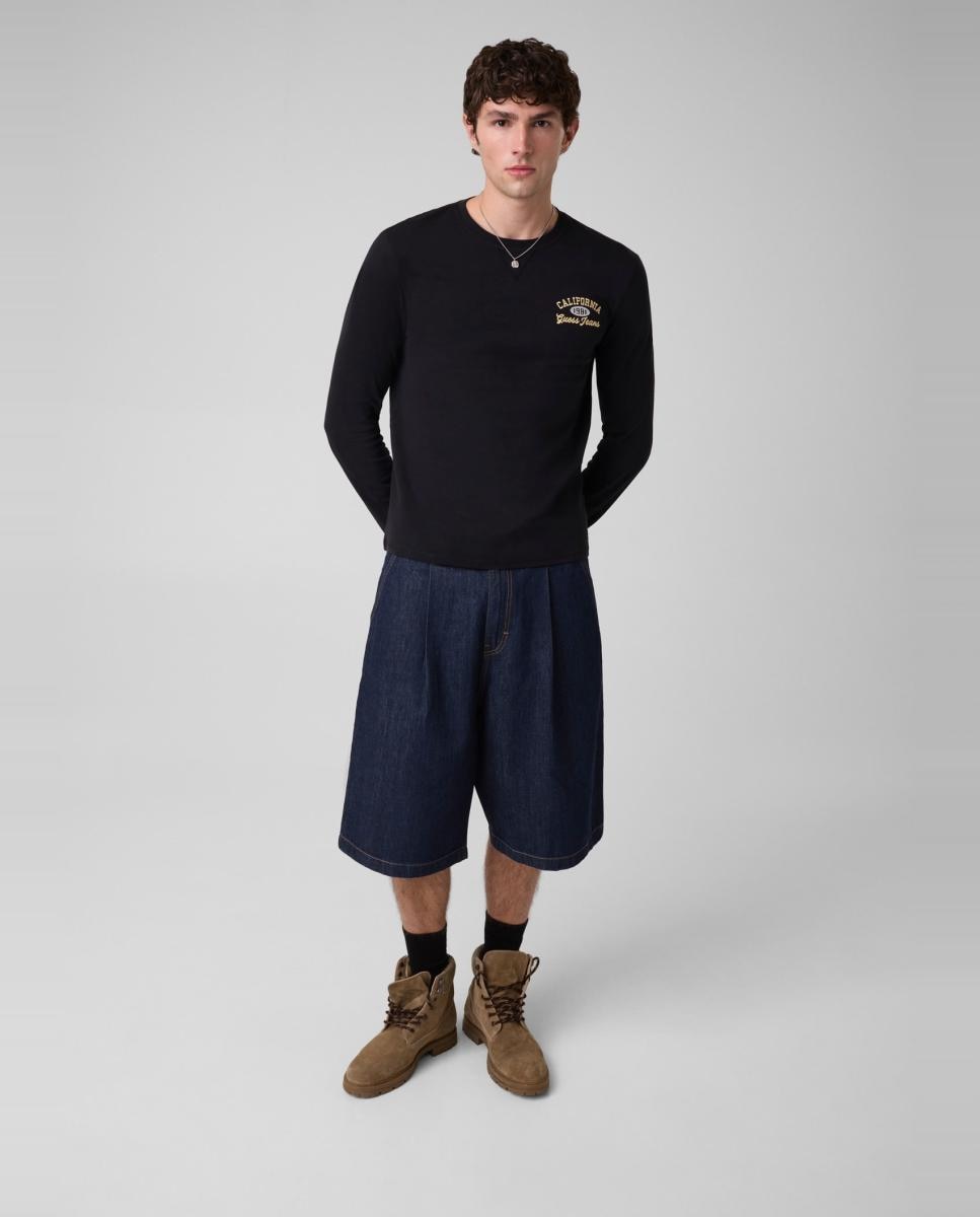 Imagen 5 de Camiseta de manga larga de hombre - Guess Jeans - Negro Negro