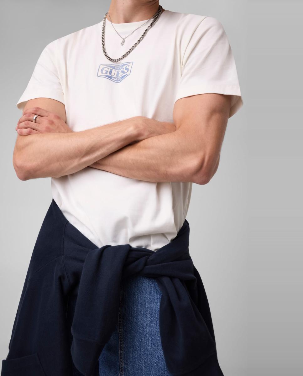 Imagen 3 de Camiseta de manga corta de hombre - Guess Jeans - Blanco Blanco