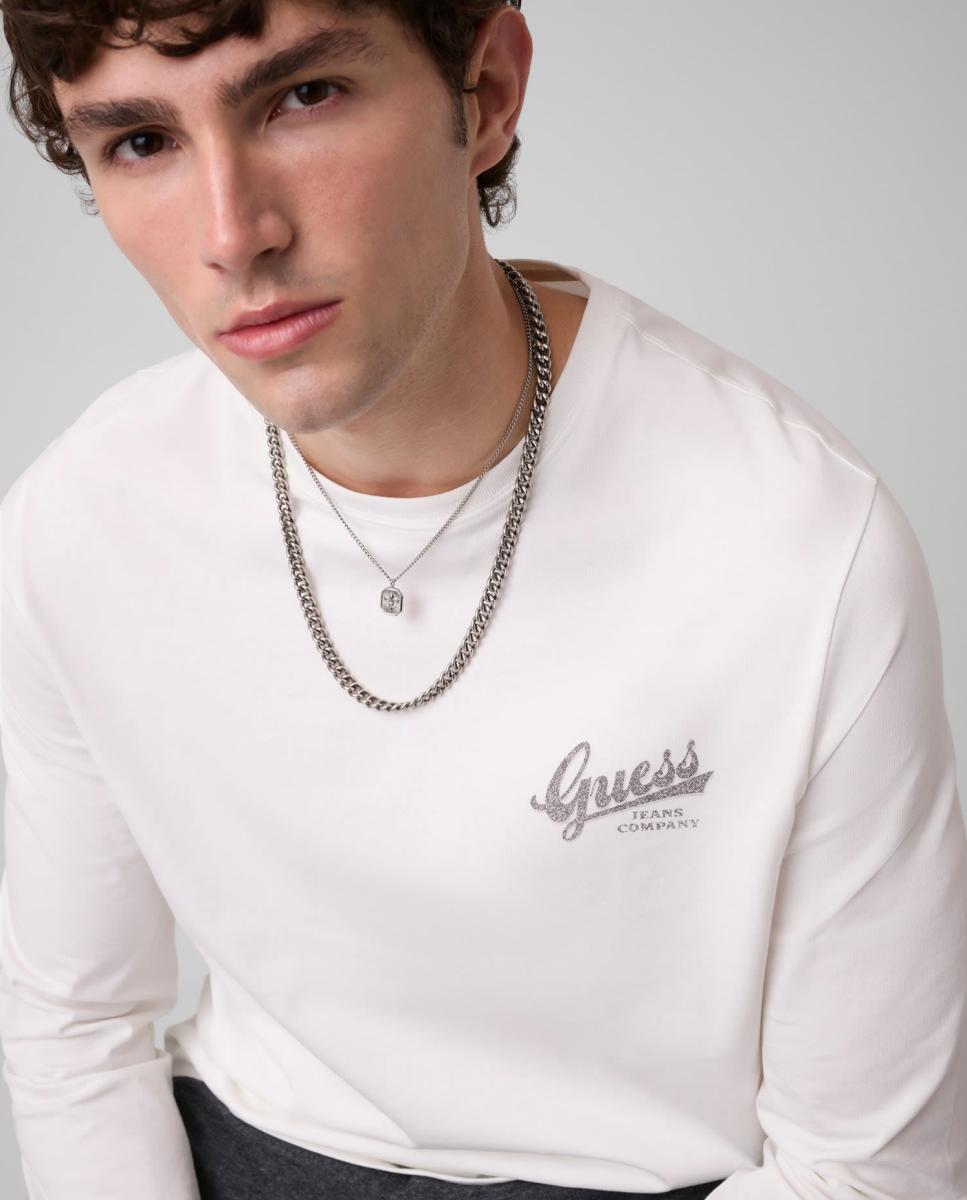 Imagen 3 de Camiseta de manga larga de hombre - Guess Jeans - Blanco Blanco