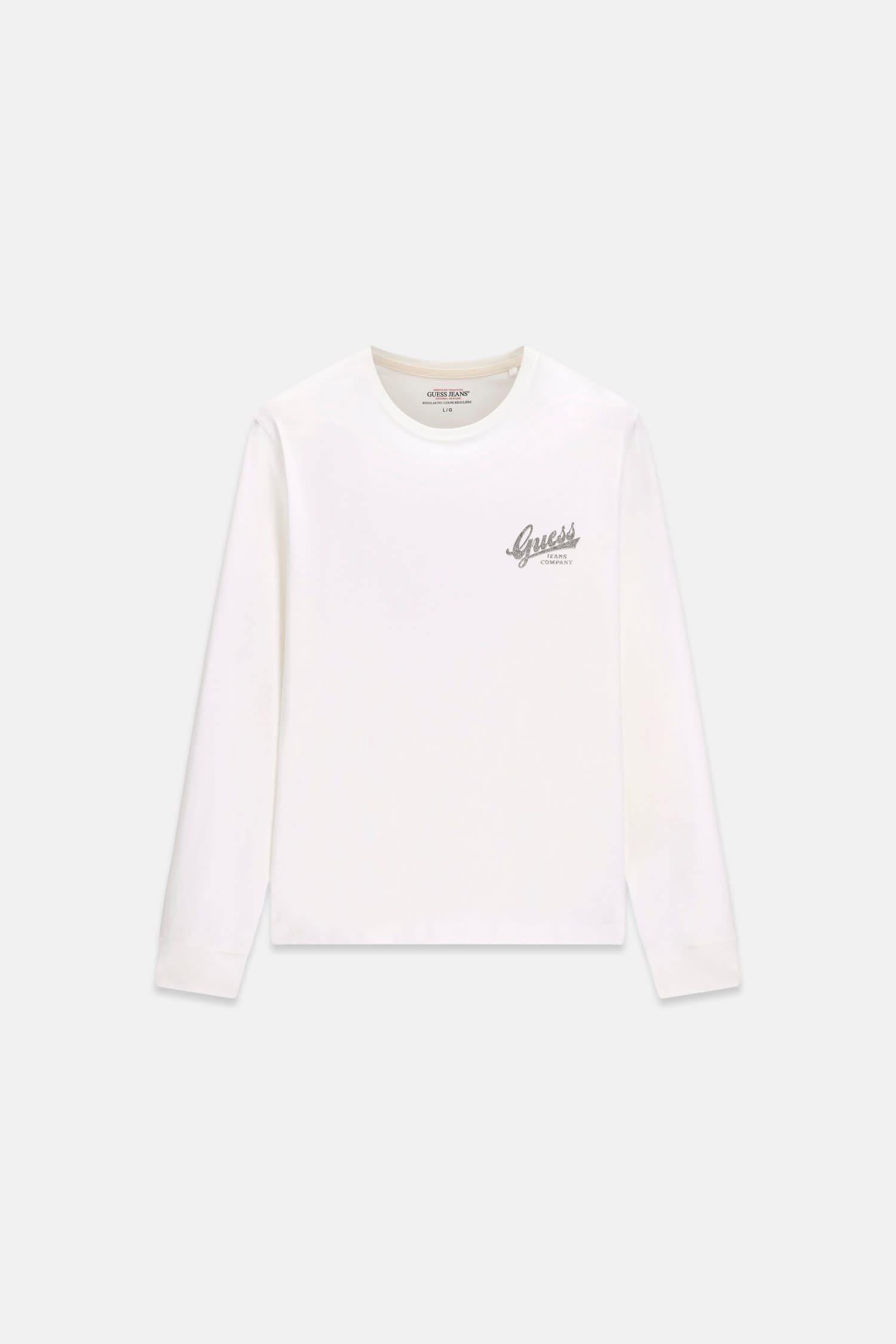 Imagen 4 de Camiseta de manga larga de hombre - Guess Jeans - Blanco Blanco