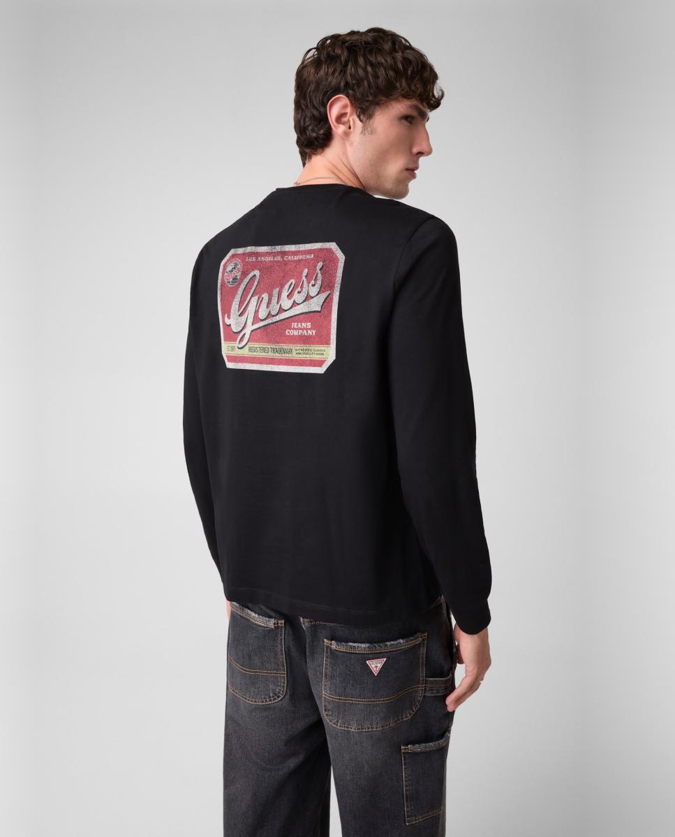 Imagen 2 de Camiseta de manga larga de hombre - Guess Jeans - Negro Negro