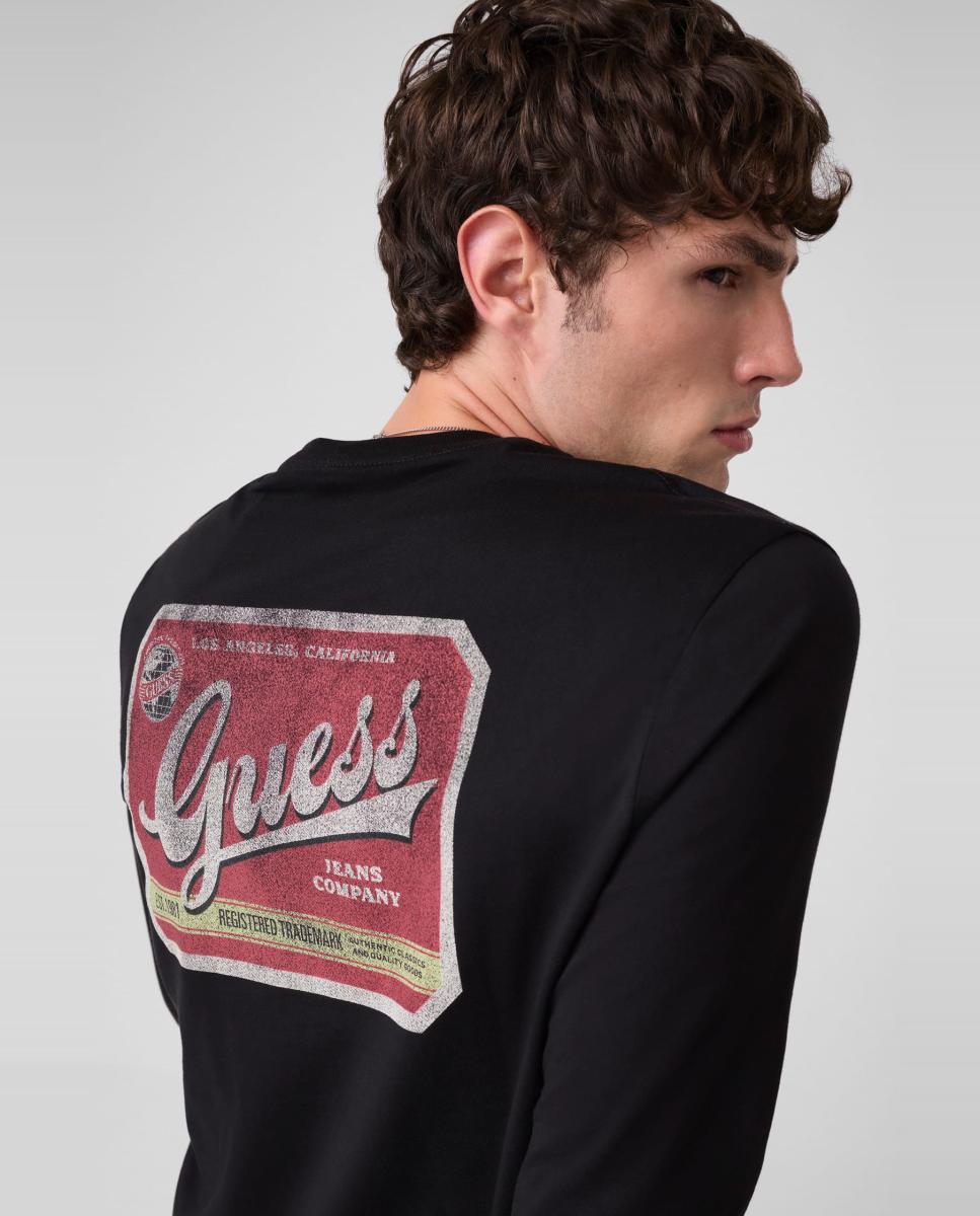 Imagen 3 de Camiseta de manga larga de hombre - Guess Jeans - Negro Negro