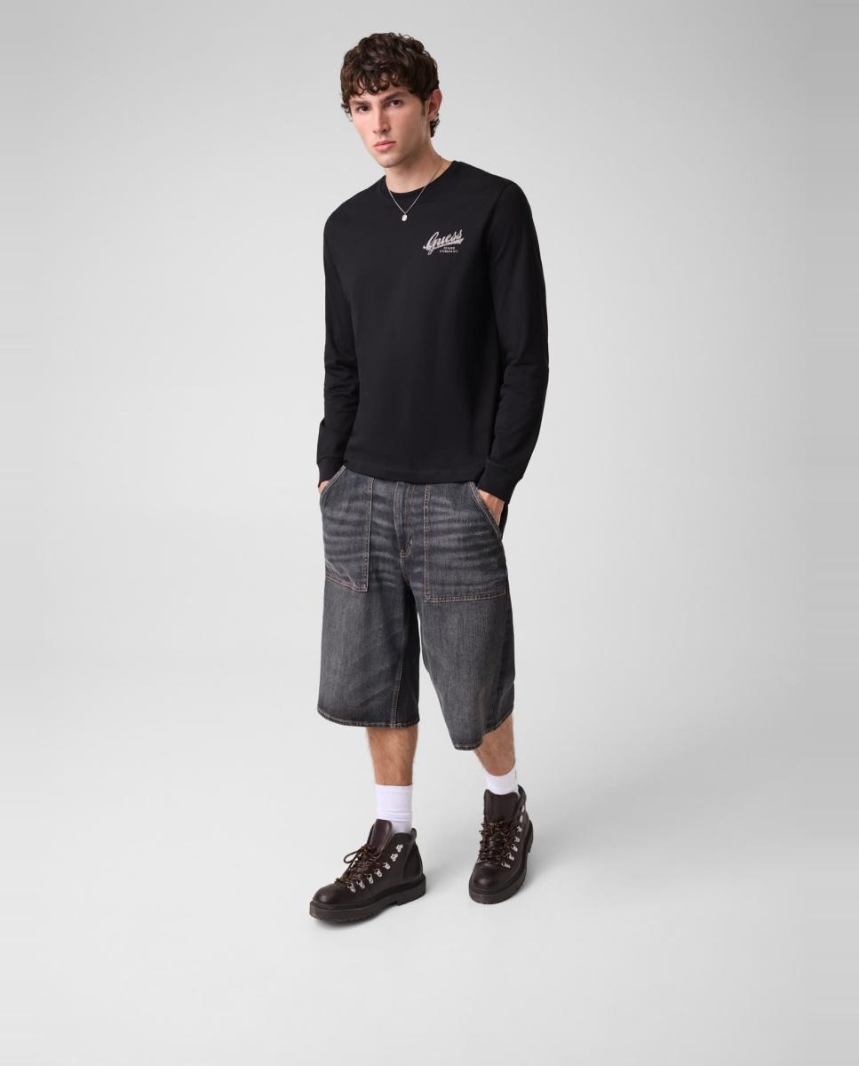 Imagen 5 de Camiseta de manga larga de hombre - Guess Jeans - Negro Negro