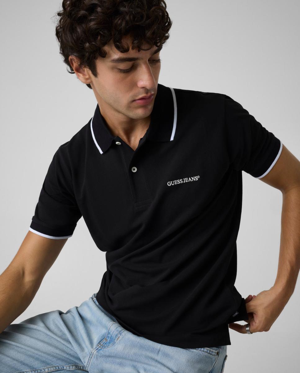 Polo de manga corta de hombre - Guess Jeans - Negro Negro-1