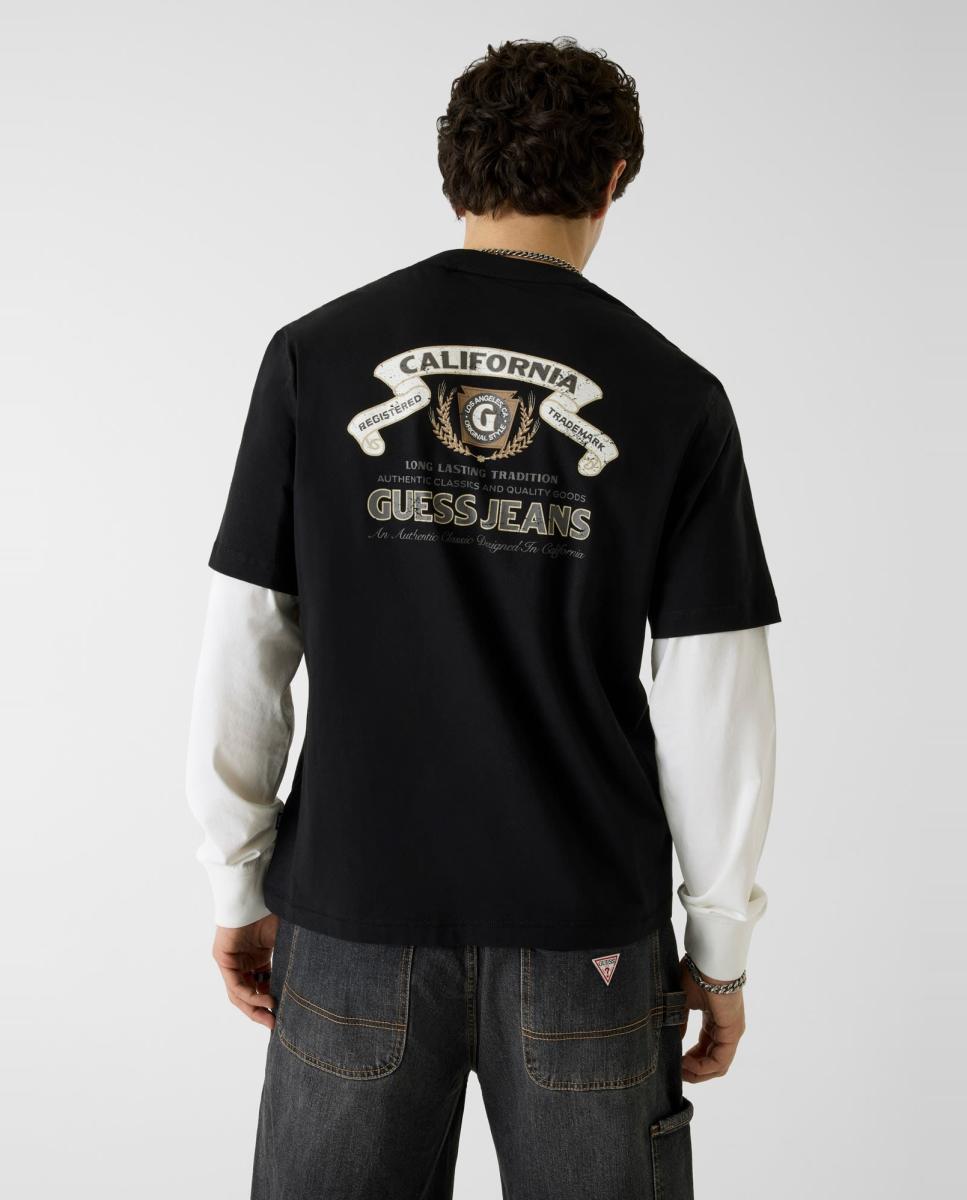 T-shirt com Manga Curta Preto-2