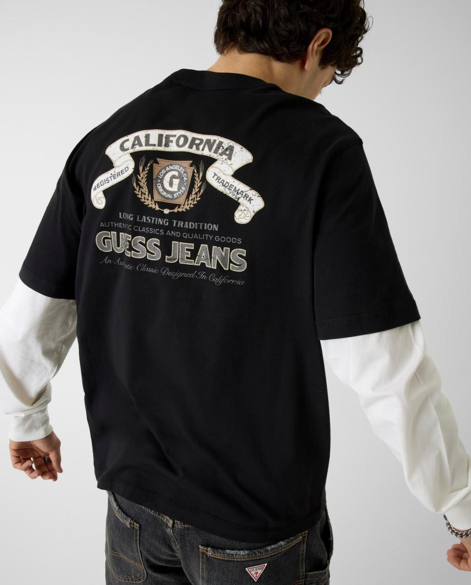 T-shirt com Manga Curta Preto-3