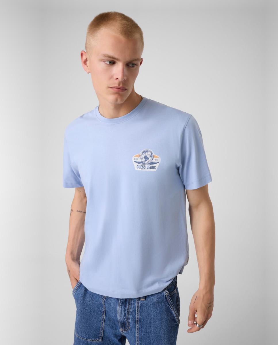 Camiseta de manga corta de hombre - Guess Jeans - Azul claro Azul claro-1