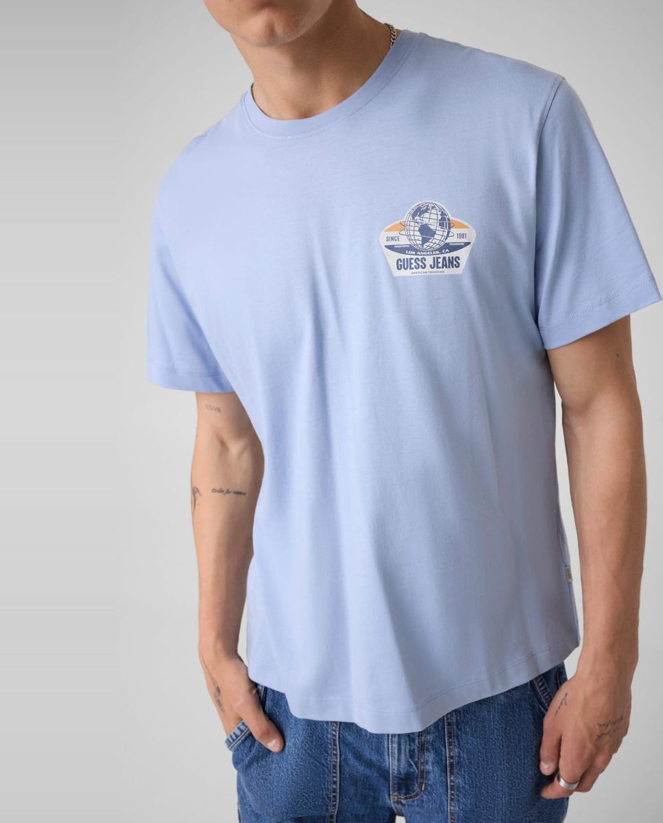 Camiseta de manga corta de hombre - Guess Jeans - Azul claro Azul claro-3