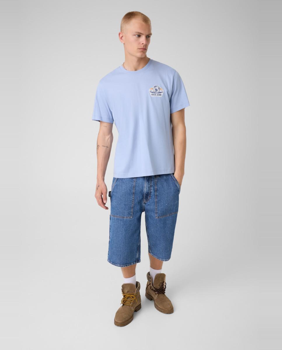 Camiseta de manga corta de hombre - Guess Jeans - Azul claro Azul claro-5