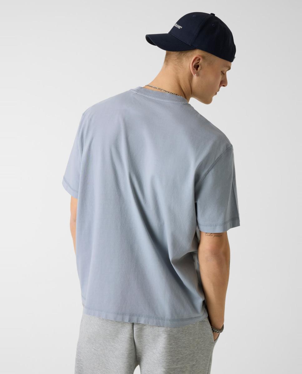 T-shirt com Manga Curta Azul-claro-2