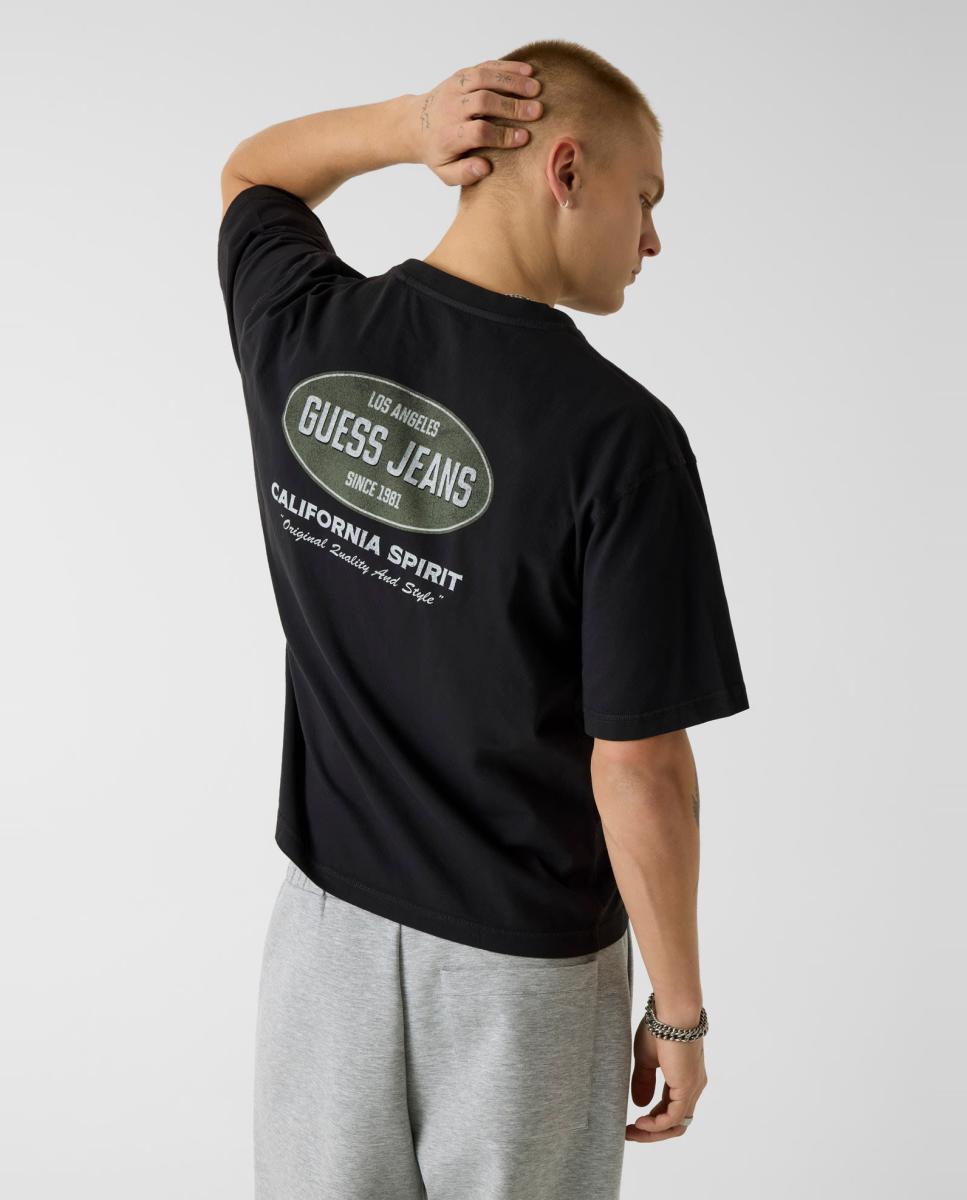 T-shirt com Manga Curta Preto-3