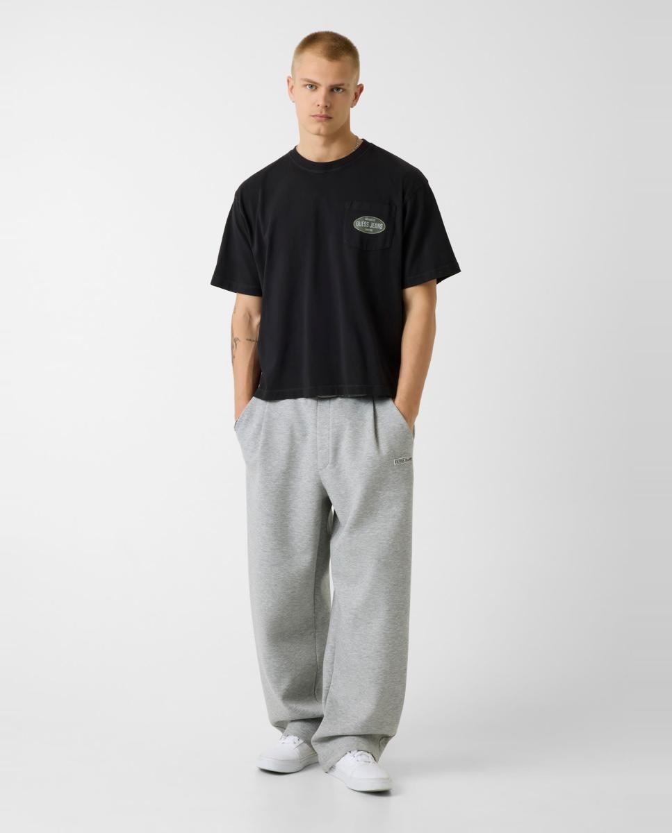 T-shirt com Manga Curta Preto-5