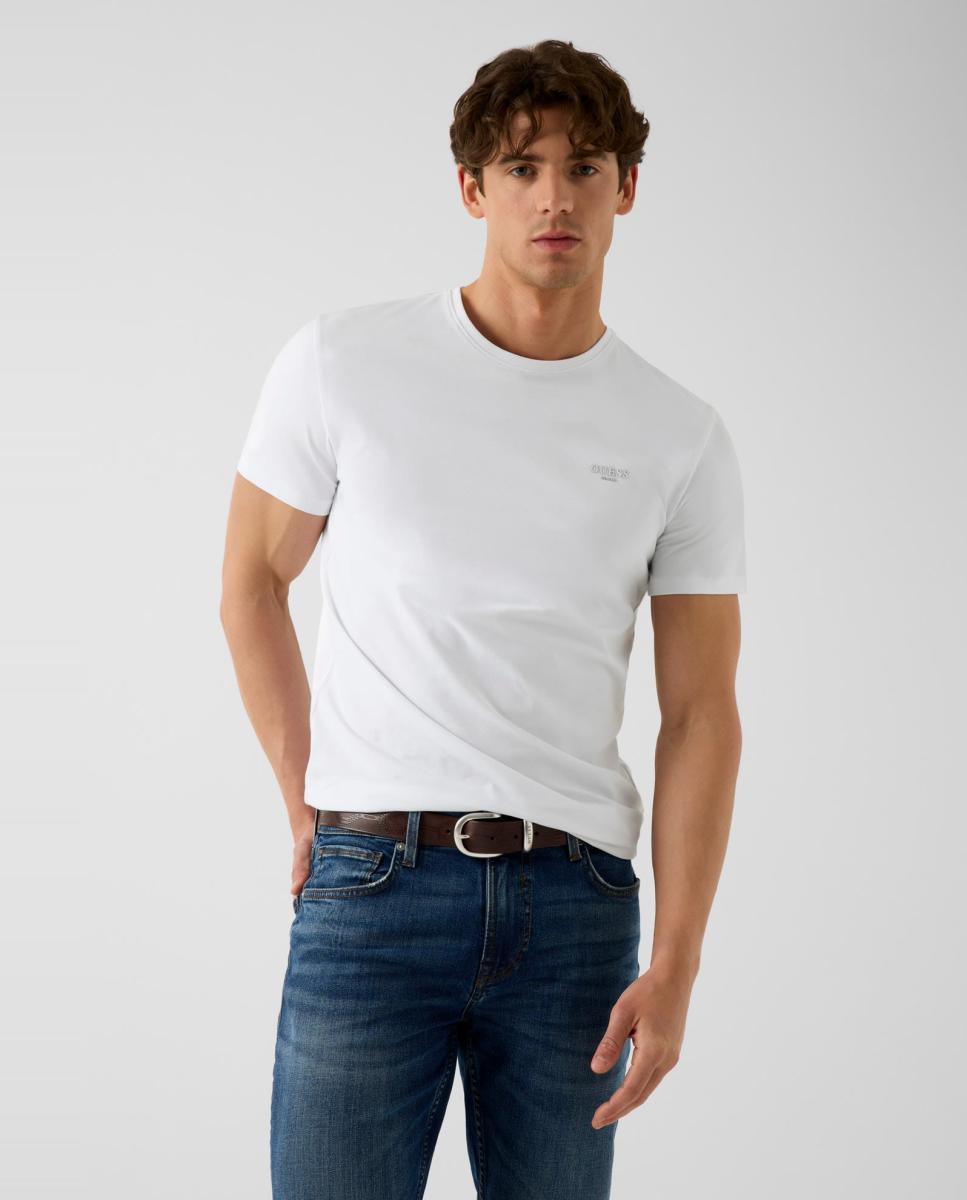 Camiseta de manga corta de hombre - Guess - Blanco Blanco-1