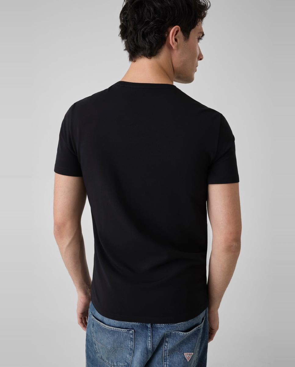 T-shirt com Manga Curta Preto-3