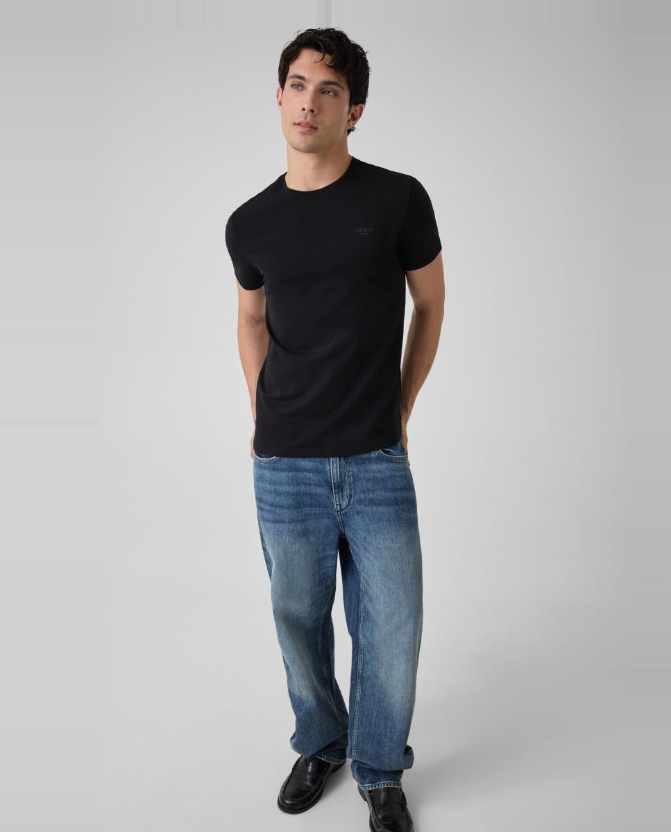 T-shirt com Manga Curta Preto-6