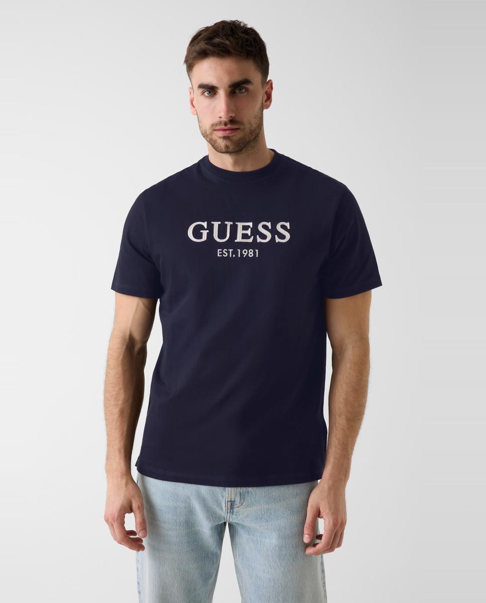 Camiseta de manga corta de hombre - Guess - Azul marino Azul marino-1