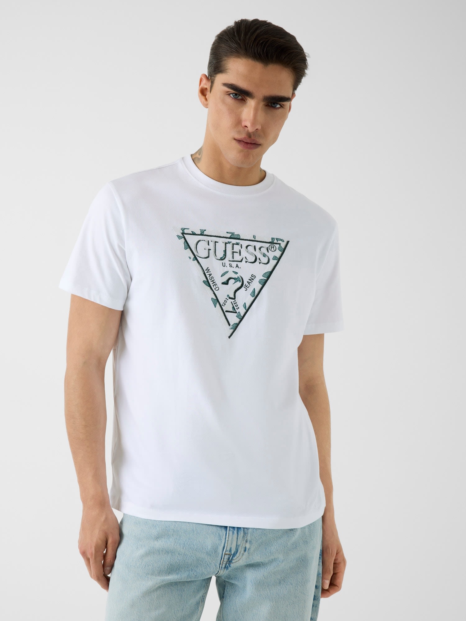 Camiseta de manga corta de hombre - Guess - Blanco Blanco-1
