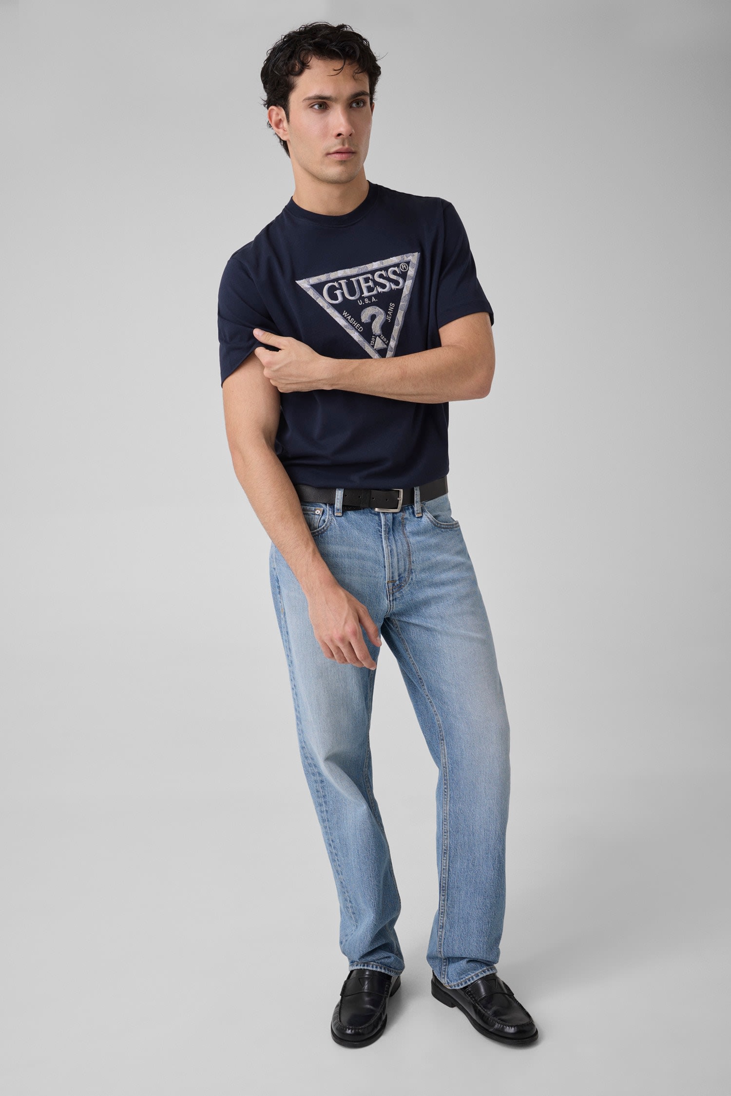 Camiseta de manga corta de hombre - Guess - Azul marino Azul marino-5