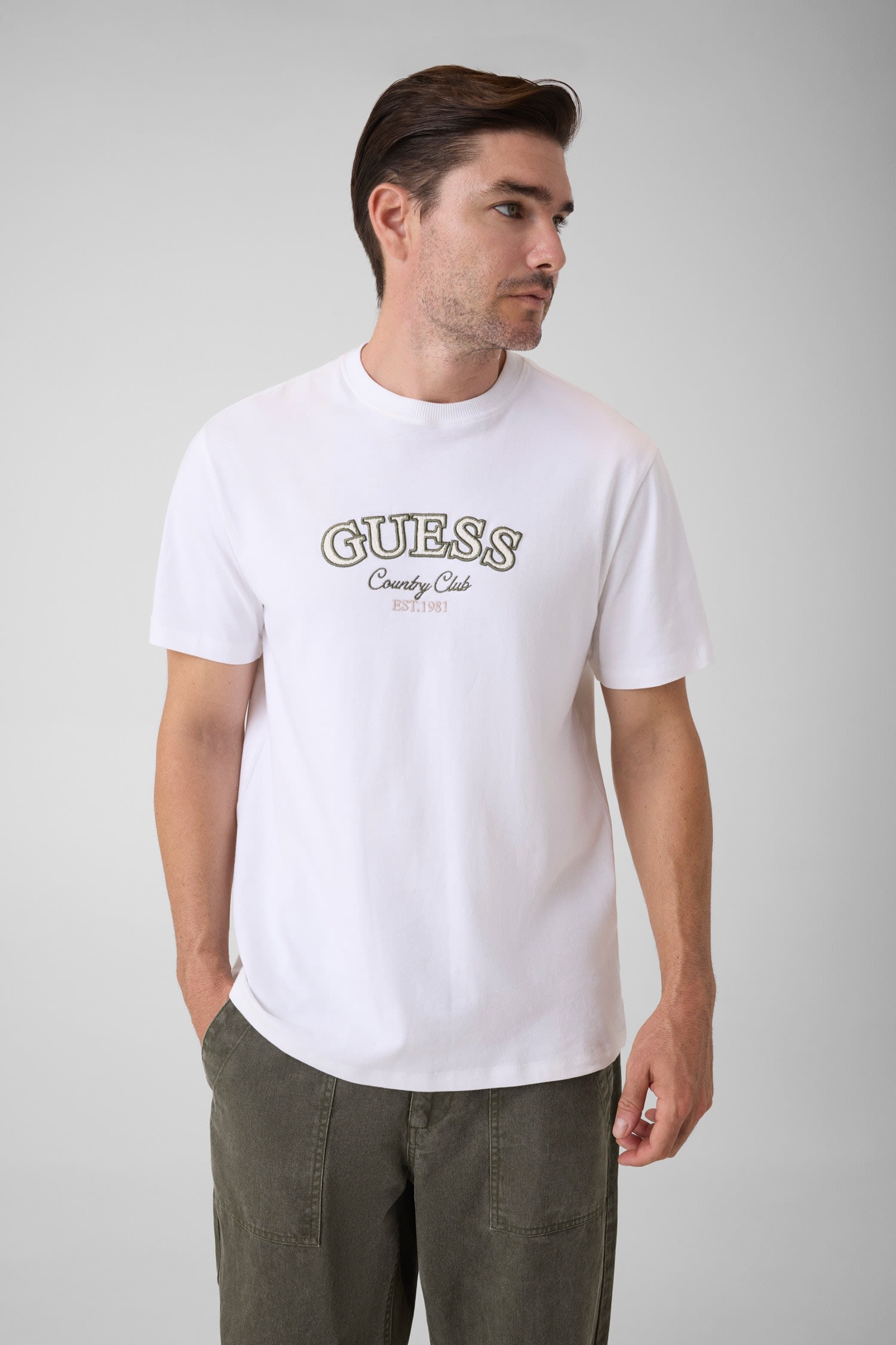 Camiseta de manga corta de hombre - Guess - Blanco Blanco-1