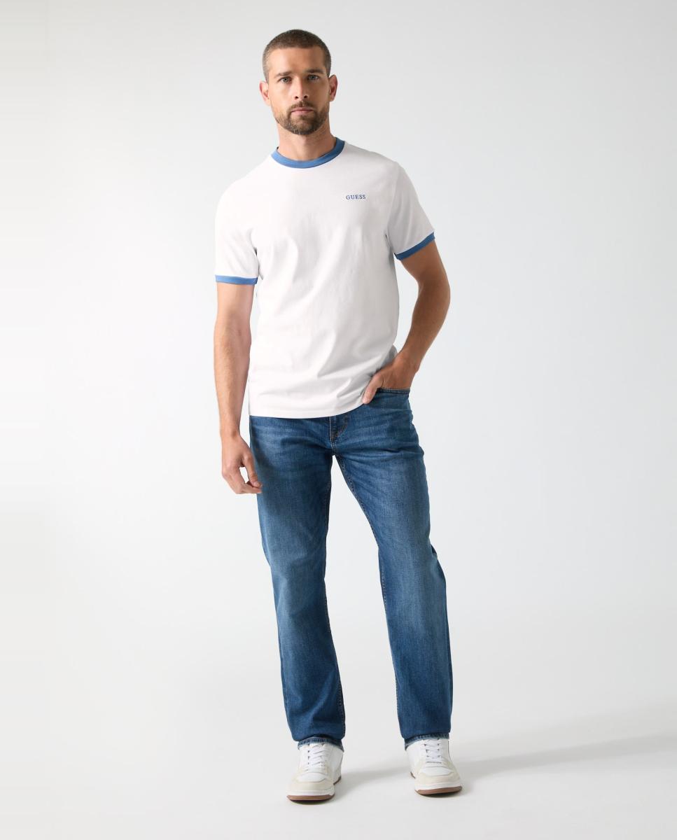 T-shirt com Manga Curta Branco-5