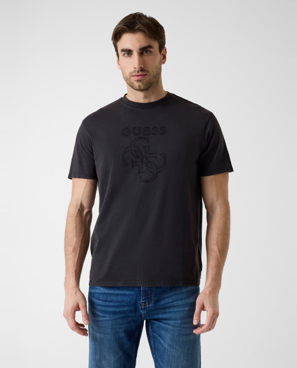 T-shirt com Manga Curta Preto-2