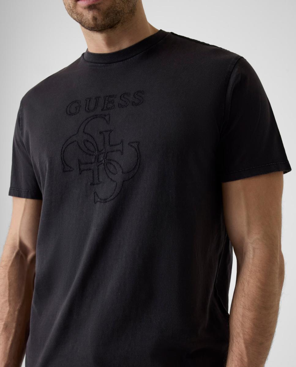 T-shirt com Manga Curta Preto-3
