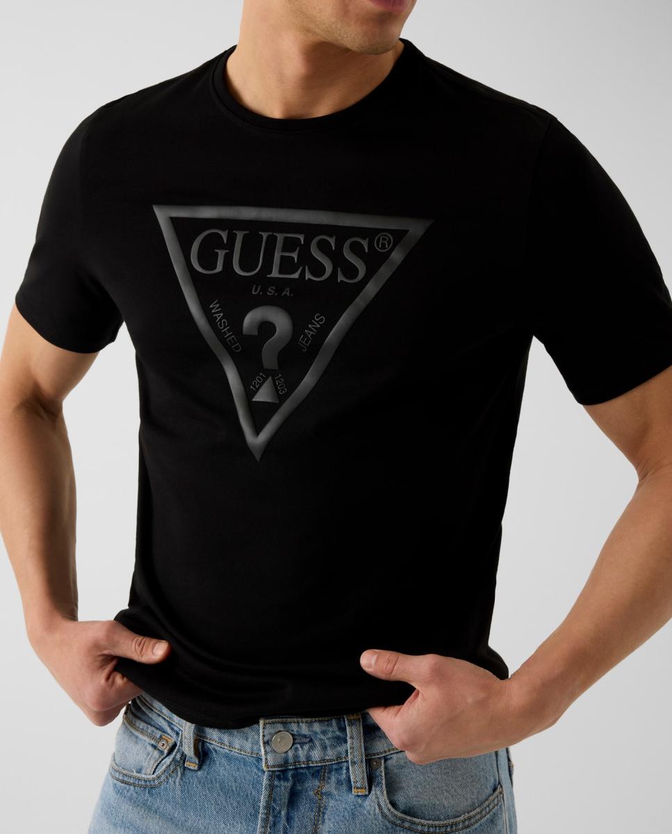 T-shirt com Manga Curta Preto-3