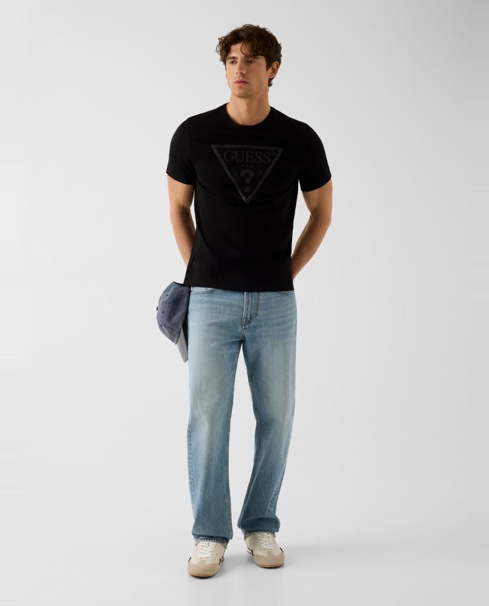 T-shirt com Manga Curta Preto-6