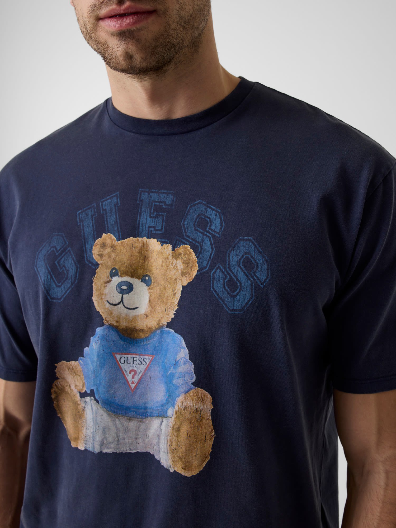Camiseta de manga corta de hombre - Guess - Azul Azul-3