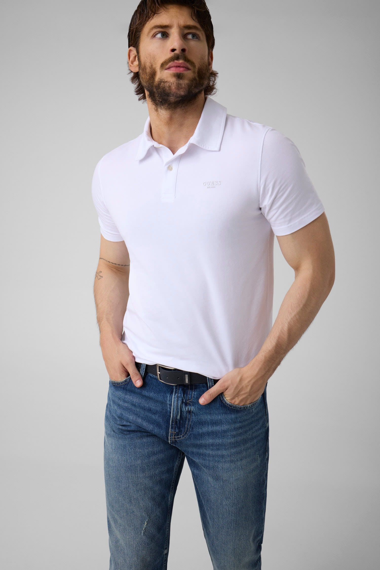 Imagen 1 de Polo de manga corta de hombre - Guess - Blanco Blanco
