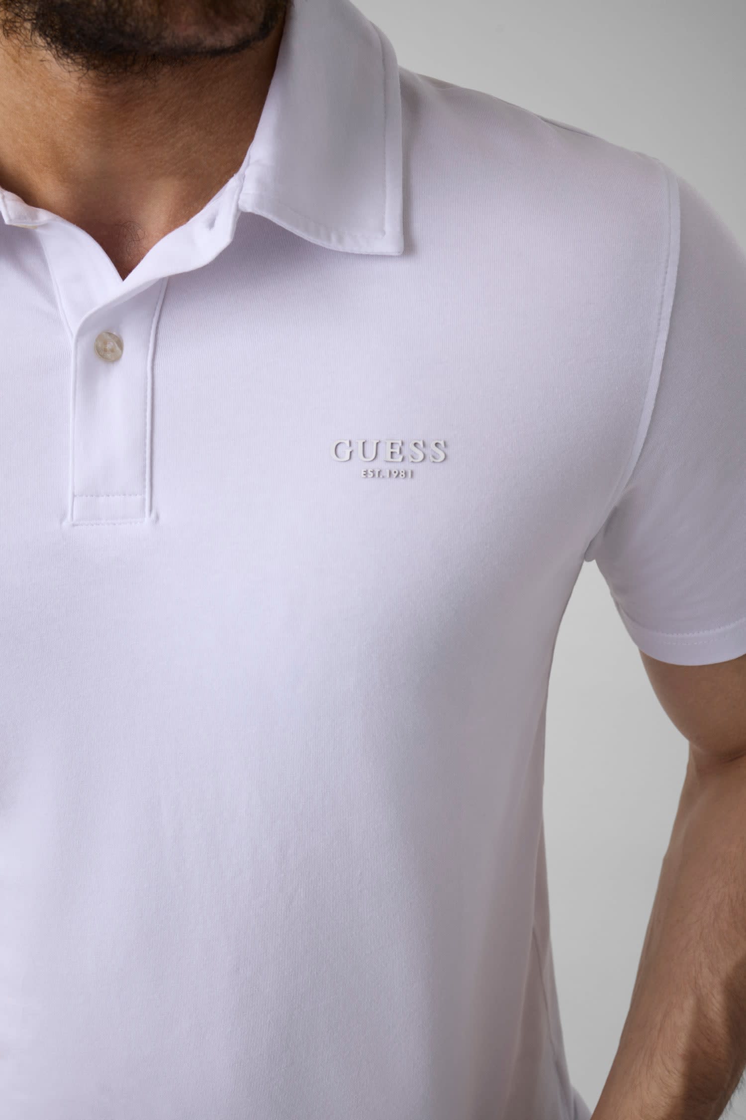 Imagen 4 de Polo de manga corta de hombre - Guess - Blanco Blanco