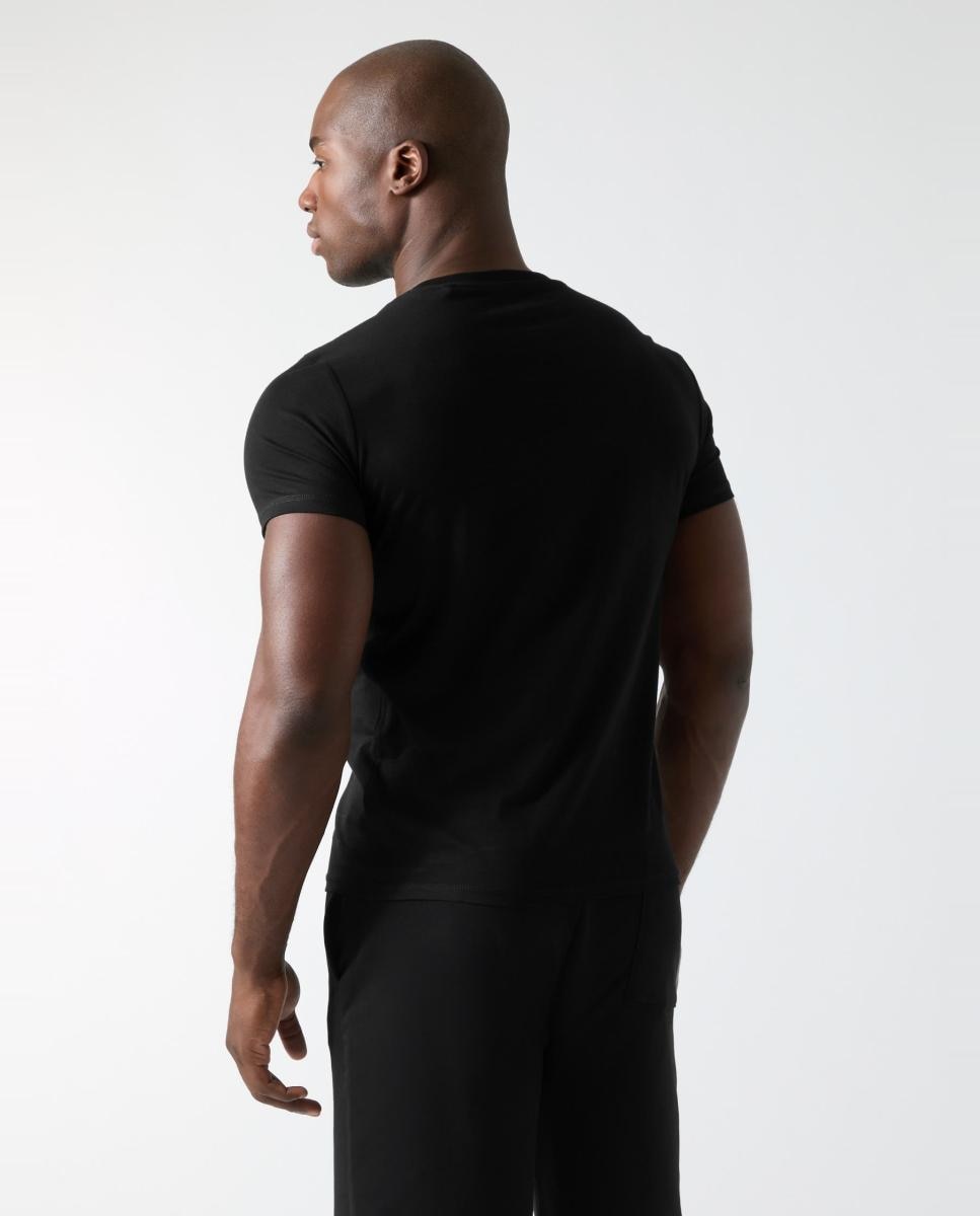 T-shirt com Manga Curta Preto-2