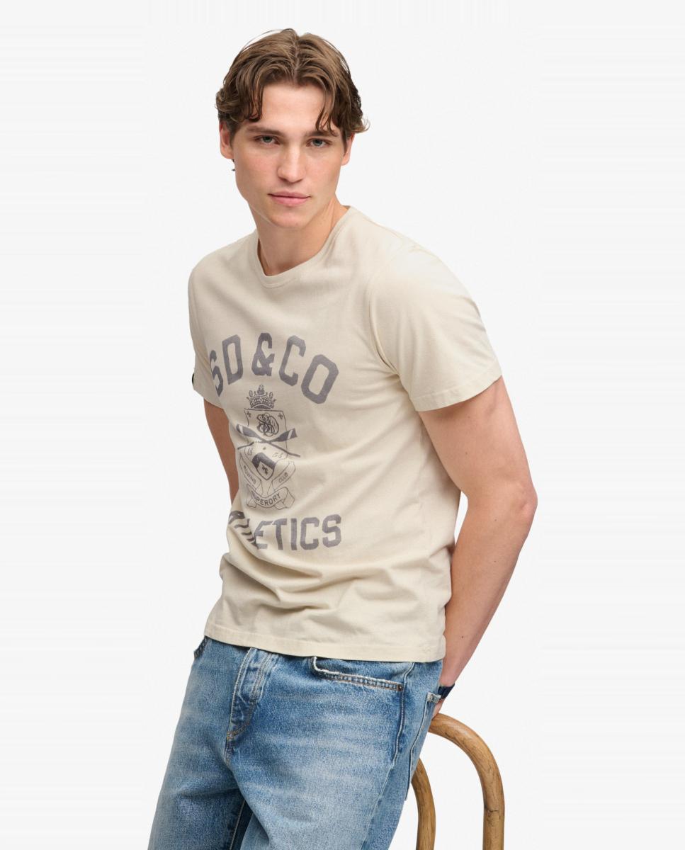 Camiseta de hombre Gothic Varsity - Superdry - Beige Beige-2