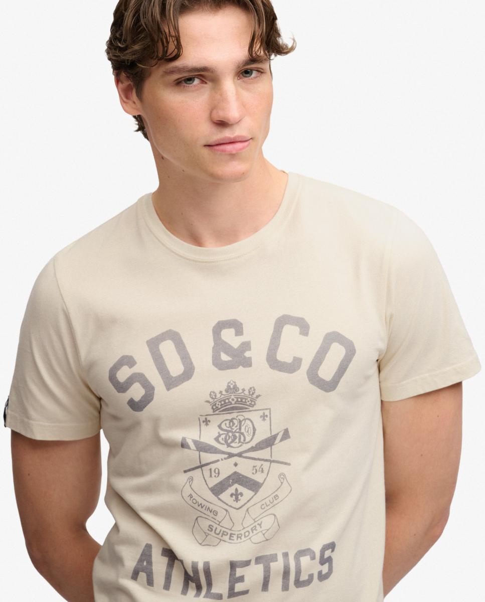 Camiseta de hombre Gothic Varsity - Superdry - Beige Beige-3