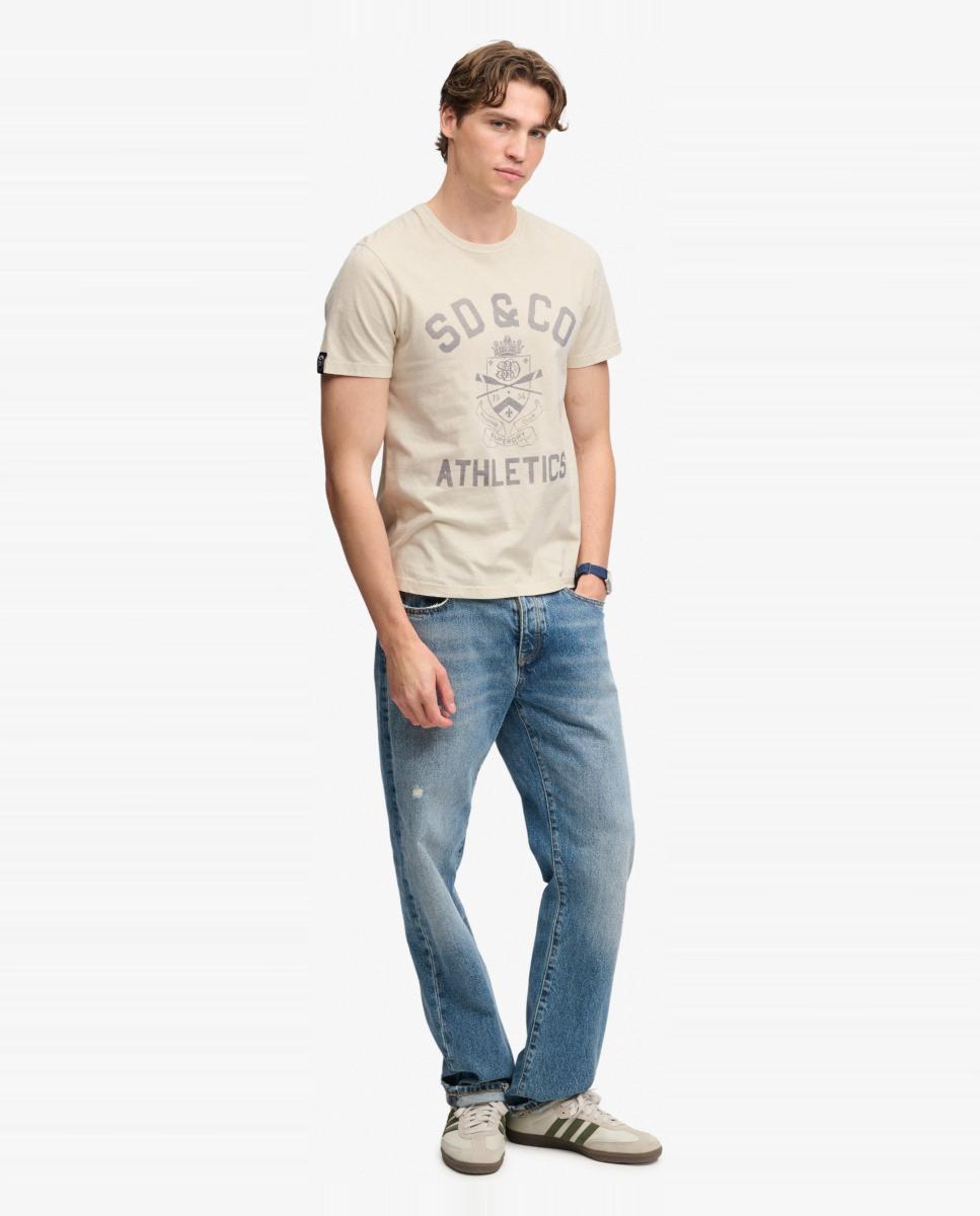 Camiseta de hombre Gothic Varsity - Superdry - Beige Beige-5
