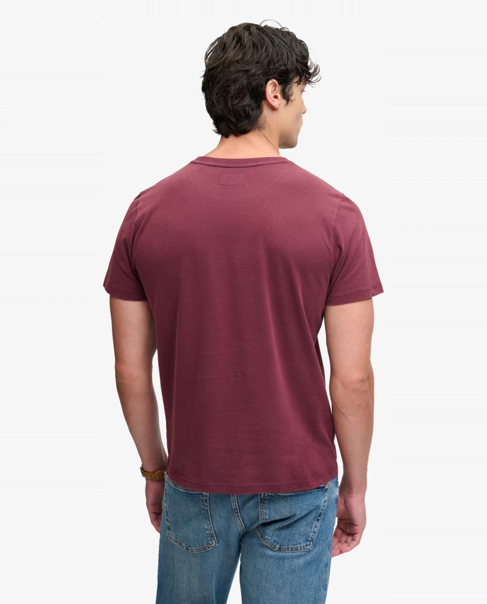 T-shirt com Estampado Vintage Workwear Bordeaux-2