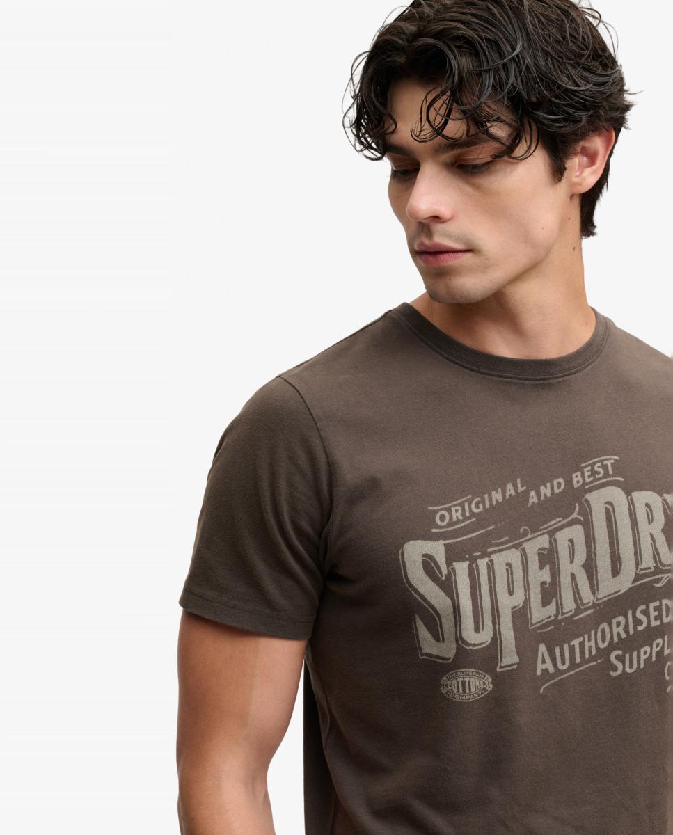 Camiseta de hombre con estampado Vintage Workwear - Superdry - Negro Negro-4
