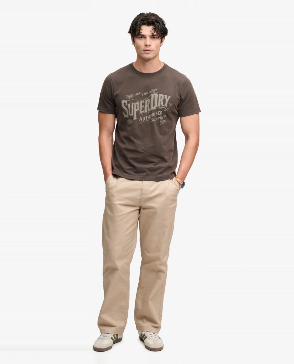Camiseta de hombre con estampado Vintage Workwear - Superdry - Negro Negro-5