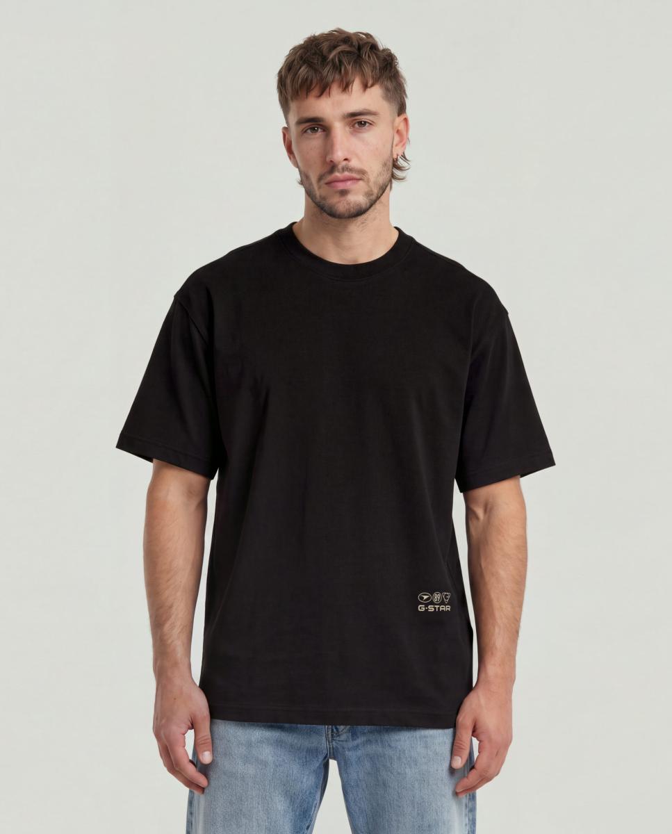 Imagen 0 de Camiseta de hombre de manga corta y corte relajado Negro