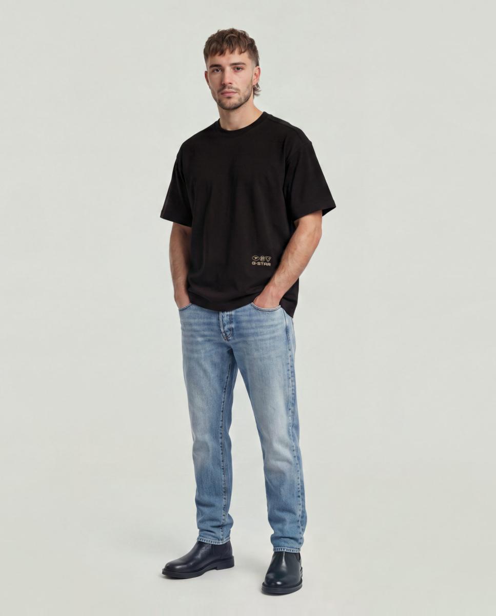 Camiseta de hombre de manga corta y corte relajado - G-Star - Negro Negro-6