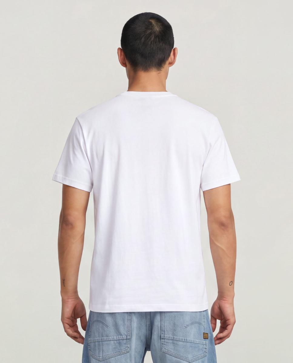 Camiseta de hombre manga corta y corte regular - G-Star - Blanco Blanco-2