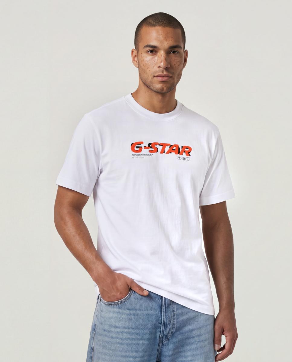 Camiseta de hombre manga corta y corte regular - G-Star - Blanco Blanco-1