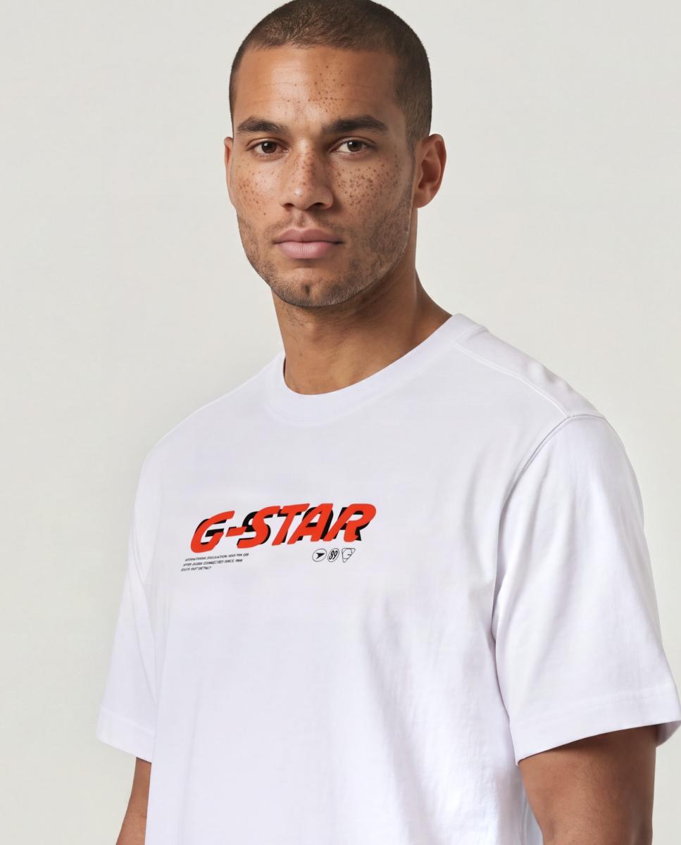 Camiseta de hombre manga corta y corte regular - G-Star - Blanco Blanco-3