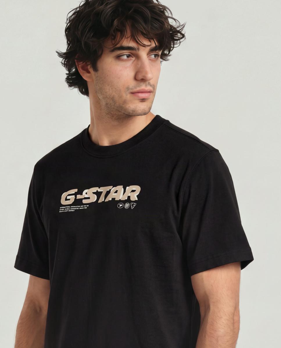 Camiseta de hombre manga corta y corte regular - G-Star - Negro Negro-3